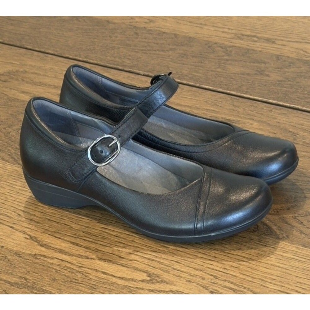 Dansko Fawna Black Milled Nappa Mary Jane Shoes Womens EU 36/US 6 Buckle Strap